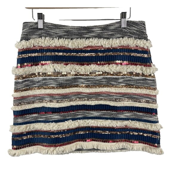 Anthropologie Moulinette Soeurs Erine Fringe Mini-Skirt Womens Size 4 - Picture 1 of 8